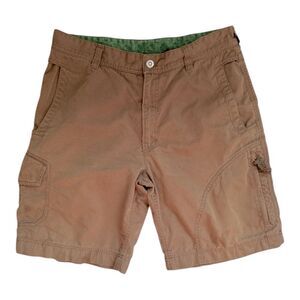 Azur Brown Cotton Cargo Shorts Size 34 utility hiking outdoors summer vacation